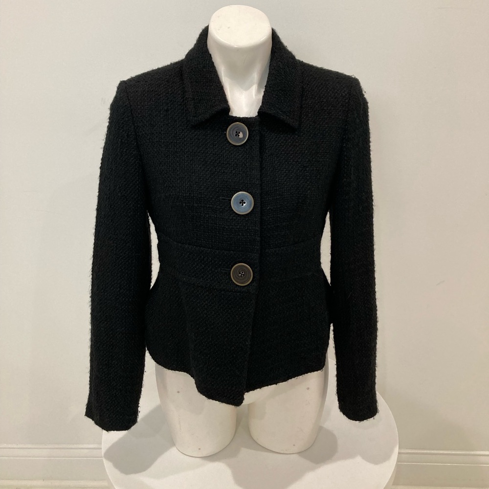 COLETANE Ladies Black Button down Textured Blazer Size 6